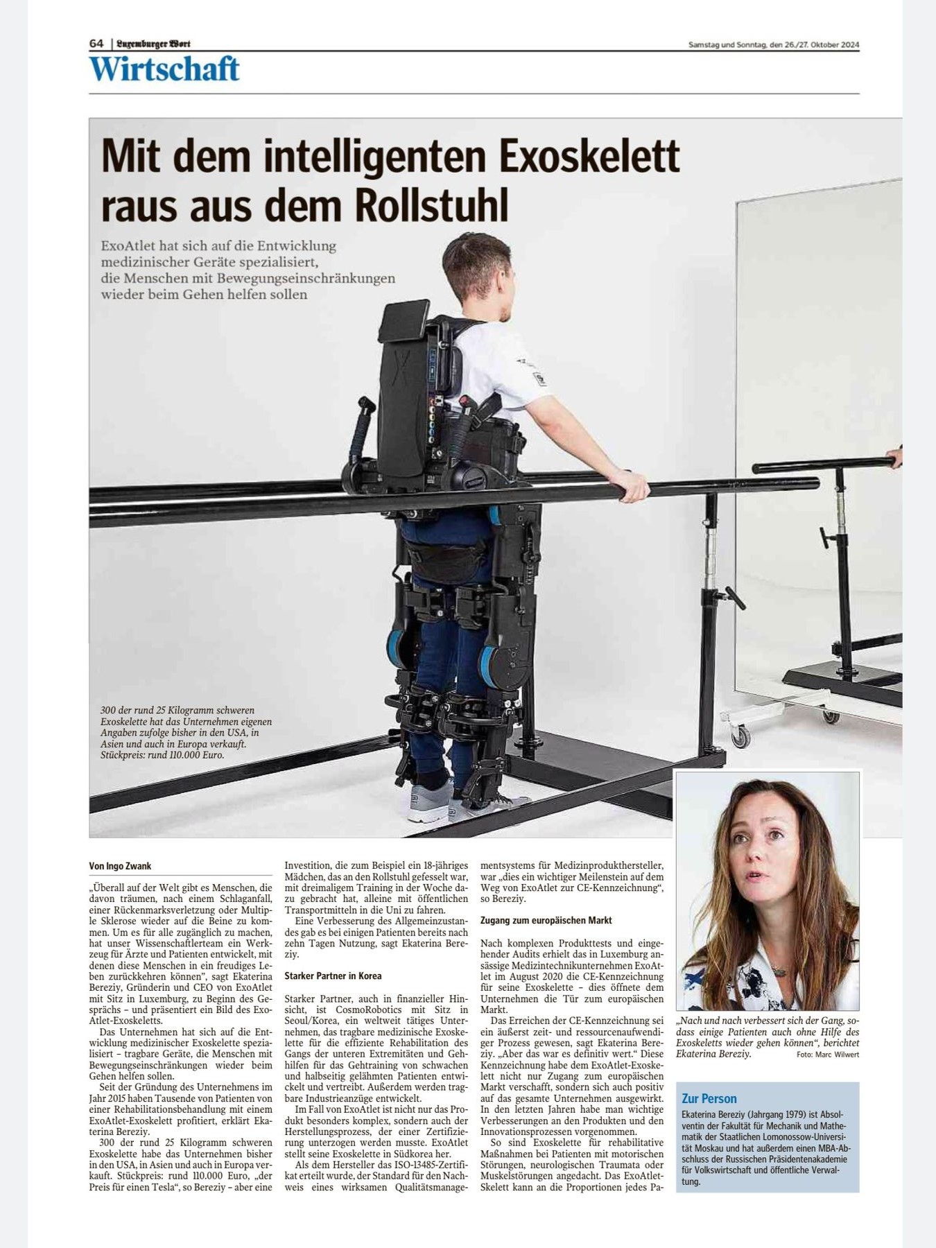 ExoAtlet se spécialise dans le développement d’appareils médicaux innovants, permettant aux personnes ayant des limitations de mobilité de retrouver une certaine autonomie dans leurs déplacements. Grâce à leur exosquelette intelligent, ExoAtlet redonne l’espoir de la marche à ceux pour qui elle semblait inaccessible. Ce dispositif révolutionnaire ouvre une nouvelle ère de rééducation et de mobilité, offrant des solutions aux patients et aux professionnels de santé pour améliorer la qualité de vie et encourager une réhabilitation active.